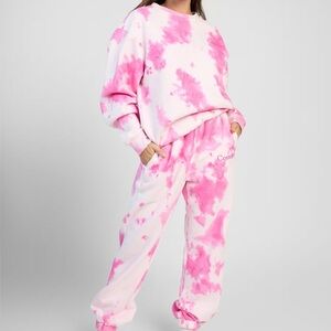COMFRT - MEDIUM Pink Tie-Dye CREW & Jogger Sweats